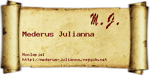 Mederus Julianna névjegykártya